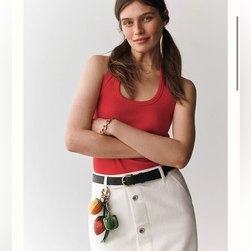 NWT Anthropologie Beaded Vegetable Bag Charm, Green Pepper - Picture 3 of 6